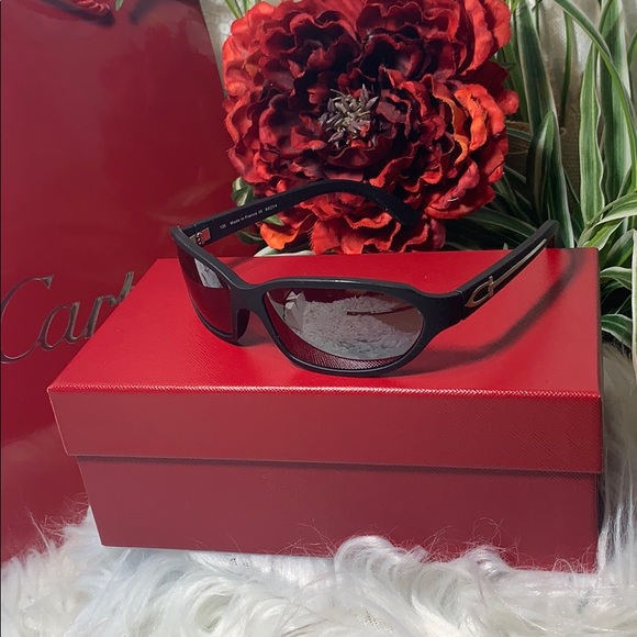 Cartier Accessories - Cartier sunglasses black logo C w case Paris NIB